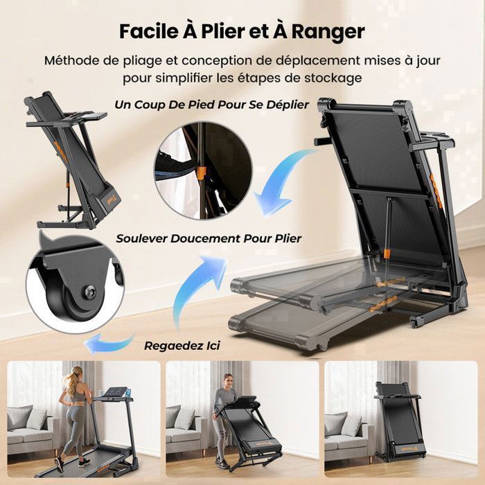 Tapis de Course ZIPRO Newlite | Marche Électrique Pliable 2-en-1
