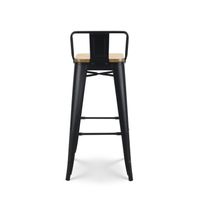 Kosmi Set 4 Sgabelli Da Bar Industriali Metallro E Legno - Altezza 66 Cm