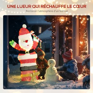 Couronne Gonflable de 120cm avec Père Noël Couronne Illuminé avec Nœud
