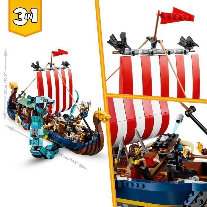 LEGO 31140 Creator 3-en-1 La Licorne Magique, Cadeau de Noël, Jouet  Transformable, Hippocampe en Paon en Arc-en-Ciel avec Licorne, pour  Enfants, pour