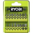 Coffret de vissage RYOBI - 17 accessoires - plats, Philips, Pozidriv, Torx - porte-embout magnétique-0