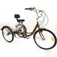 Tricycle adulte de 24 pouces vélo à 3 roues avec panier 6 vélos en acier inoxydable-0