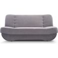 Canapé en lit Convertible avec Coffre de Rangement 3 Places Relax clic clac Banquette BZ en Tissu Pafos Gris-0