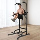 HOMEFITNESSCODE Barre de traction Ajustable, Chaise Romaine dips Multifonctions, MAX 150KG Réglage 6 Niveaux Station Musculation, Pull Up Bar Noir