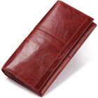 CaseMe Portefeuille Femme Cuir RFID Blocage Grande Capacite Porte Monnaie Porte-chéquiers Fermeture Eclair -rouge