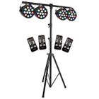 IBIZA LIGHT JEUX DE LUMIERE 4 PAR MINI RGBW IBIZA + 1 PORTIQUE POUR JEUX DE LUMIERE TRES ROBUSTE PA DJ LED SONO