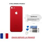 ITECHFRANCE vitre arrière ROUGE IPHONE 8 4.7 qualité origine en verre, coque cache batterie double face Adhésifs et kit outils spatule.