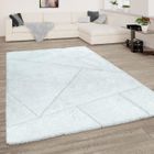 PACO HOME Tapis De Salon Poils Longs Blanc Shaggy Doux Moelleux Motif 3D Design Robuste [240x330 cm]