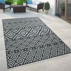 PACO HOME Tapis d'intérieur et d'extérieur, pour balcons et terrasses au design Skandi, en noir [80x150 cm]