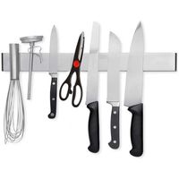 Barre à Couteaux Aimantée,porte couteaux magnétique,porte couteaux,pour Support ustensiles de Cuisine et Outils,30cm,Argent