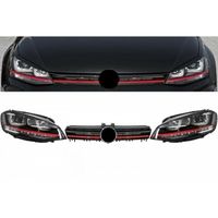 Phares 3D LED Dynamique Calandre pour VW Golf 7 VII 2012-2017 RED R20 GTI Look