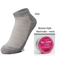 couleur Lady-Grey-Maillage 10 paires de chaussettes jetables, chaussettes de voyage à Compression Portable e