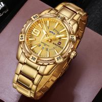 LINGYUE montres pour hommes marque de luxe hommes sport étanche Date montre à Quartz or montres en acier complet