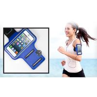 Brassard de Sport Bleu compatible iPhone 13-13 PRO-12-11-SE-XR-X-XS-8-7-6-5 - Protection Réglable Running Sport Gym Phonillico®
