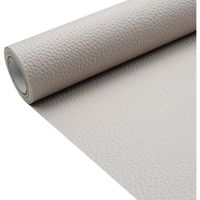 Tissu en cuir synthétique texturé litchi gris clair 30 x 135 cm 1,13 mm d'épaisseur pour travaux manuels, couture, canapé, sac à