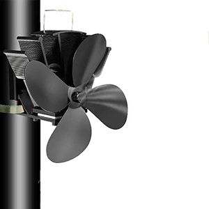POÊLE À BOIS Chauffage alimenté par ventilateur pour poêle à Tube de fumée à 4 lames fixé au Tube de cheminée en bois/poêle à bois/cheminée noir