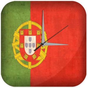 Agence Voyage Vacances Horloge  Portugal drapeau Imprimee Acrylglas 