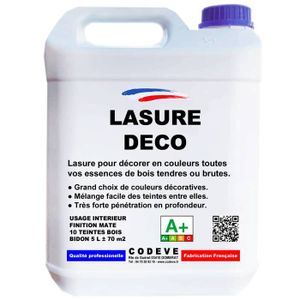 PEINTURE - VERNIS Lasure Deco - Pot 20 L   - Codeve Bois - Gris