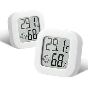 MESURE THERMIQUE Thermomètre Hygromètre Intérieur Mini 2 pièces LCD Digital Maison Mural Blanc