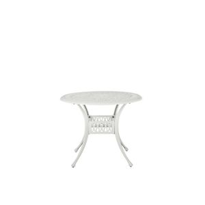 TABLE DE JARDIN  Table de jardin ronde en aluminium blanc - ANCONA - 90 cm - Vintage