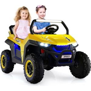 Voiture électrique pour enfant FAST AND BABY, télécommande, 12V, 2 moteurs,  prise aux, usb, phares lumineux, gyrophare, micro