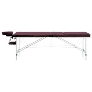 TABLE DE MASSAGE - TABLE DE SOIN Table de massage pliable 3 zones Aluminium Violet 