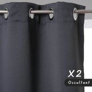 Lot de 2 Rideaux - Ouellet Occultant - Gris - 140 x 260 cm