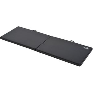 TAPIS DE SOL FITNESS Tapis de gymnastique pliable HOMCOM - Noir - 180x60x5 cm - Simili cuir - Confortable et portable