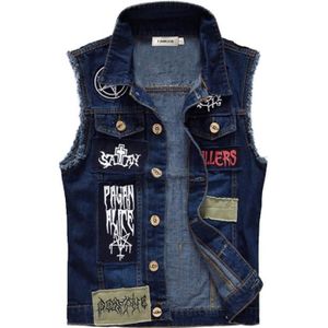 Veste jean sans hotsell manche homme metal