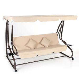 Ikayaa Balancoire A Double Usage Exterieur Patio Jardin Chaise Pliante Lit Rembourree Metal Oscillant Hamac Banc Achat Vente Fauteuil Jardin Ikayaa Balancoire A Double Cdiscount