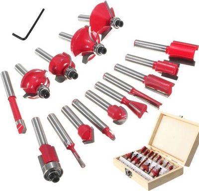 Kit De 6 Fraises à Chambrer HSS WilTec - ébavurage Et Alésage, Boîte Métal Incluse
