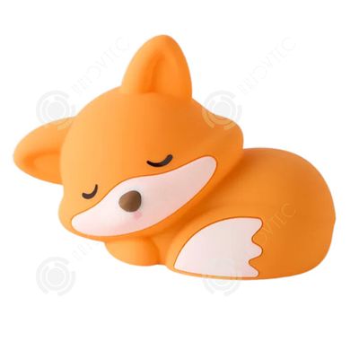Veilleuse Tactile Renard Eglo Castellino - Rechargeable USB-C - Silicone Orange - Blanc Chaud & RGB - 10,5x10x15 Cm