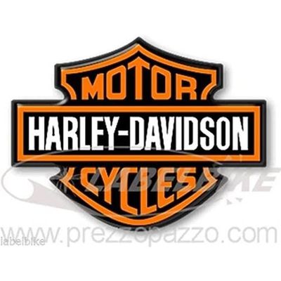 Emblème Logo Harley-Davidson Autocollant Résine 3D Orange/Noir - Paire Pour Réservoir Ou Casque