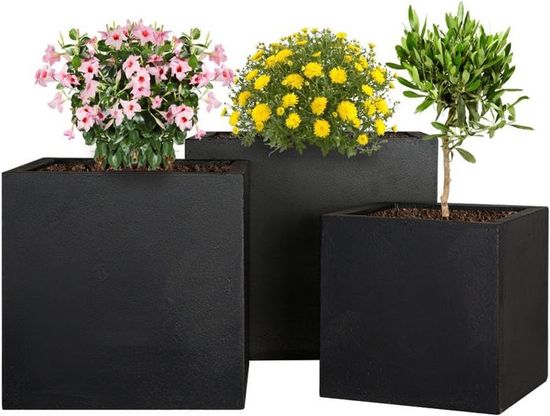 Pflanzwerk® Jardinière Rectangulaire TUB En Fibre De Verre Gris 17x50x17cm - Antigel UV - Qualité Européenne Premium