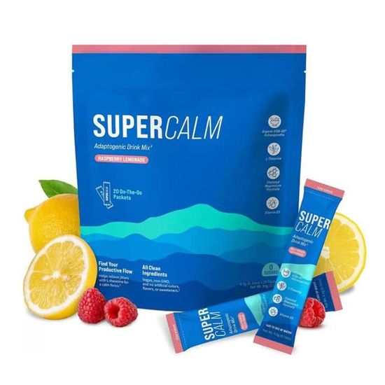 Supracalm - Mélange Boisson Apaisante Contre Le Stress - 20 Sachets, Saveur Framboise, Magnésium