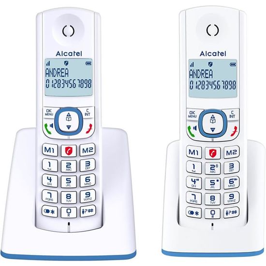 Téléphone Fixe Sans Fil Alcatel E260 Rouge - DECT Compact, Grand Écran, Mains Libres Et Blocage Appels