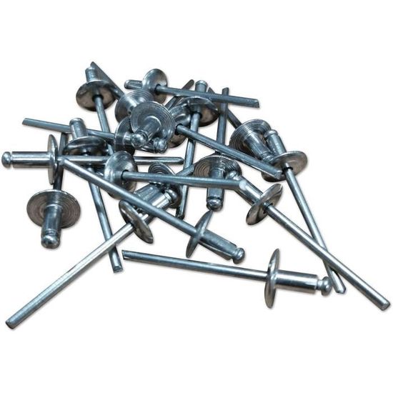 500 Rivets Alu Tete 12 Mm Extra Large De 4 X 8 Tige Acier[x5600 ...