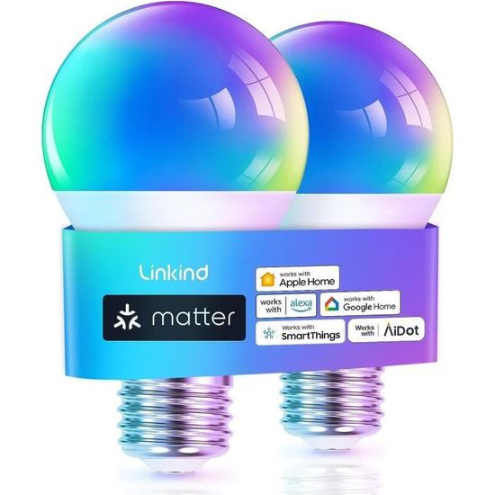Ampoule Connectée Ampoule Matter Wifi Intelligente, Multicouleurs