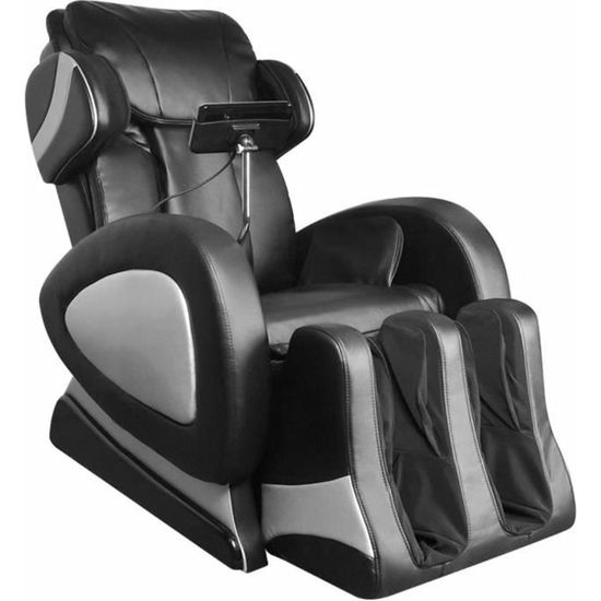 Fauteuil de massage confort relaxant massant détente électrique noir cuir artificiel 1702037