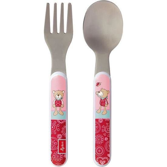 Natuce Couverts Enfant, Fourchette et Cuillère 3 Pièces Set, Thème de