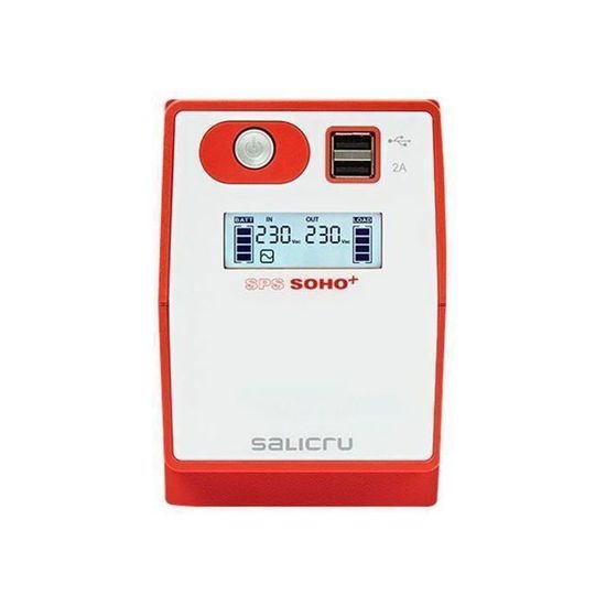 Onduleur SALICRU SPS SOHO+ SPS 500 SOHO+ - CA 230 V - 300 Watt - 500 VA - USB - 2 connecteurs de sortie