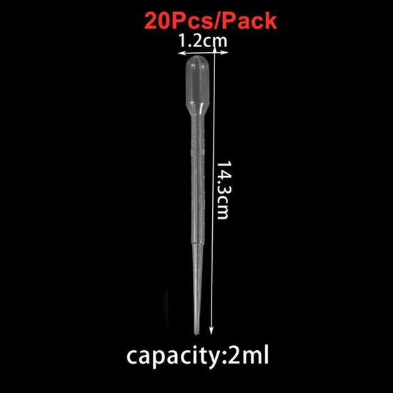 Hyber&Cara 20 Pipettes Graduées En Verre 1ml - Compte-Gouttes Pour Médicaments, Huiles Essentielles