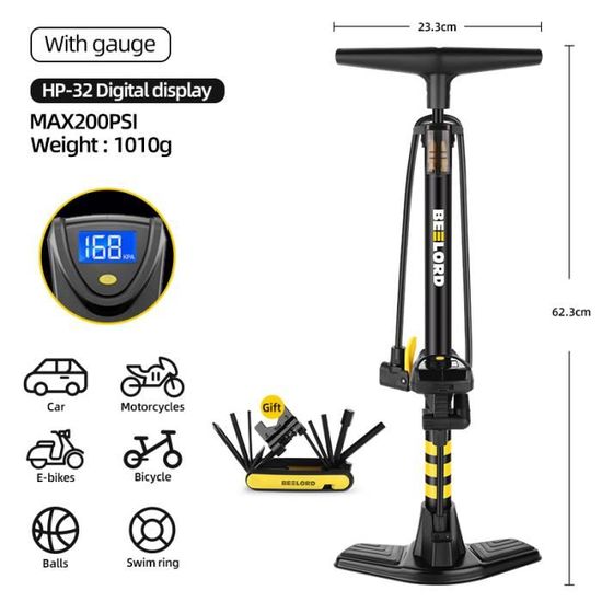 POMPE A VELO,GP-89--pompe à Air Portable 120psi pour vélo, Mini
