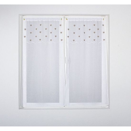 Paire De Voilages Gris Effet Lin – Rideaux Prêts à Poser Pour Fenêtre Ou Porte-Fenêtre – Tissu Léger & Élégant Personnalisable En Longueur