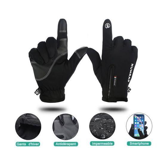 Gants D'hiver En Laine Mérinos - Touchscreen, Antidérapants, Unisexe - Pour Cyclisme, Conduite, Sports - Taille XS à XXL - 3