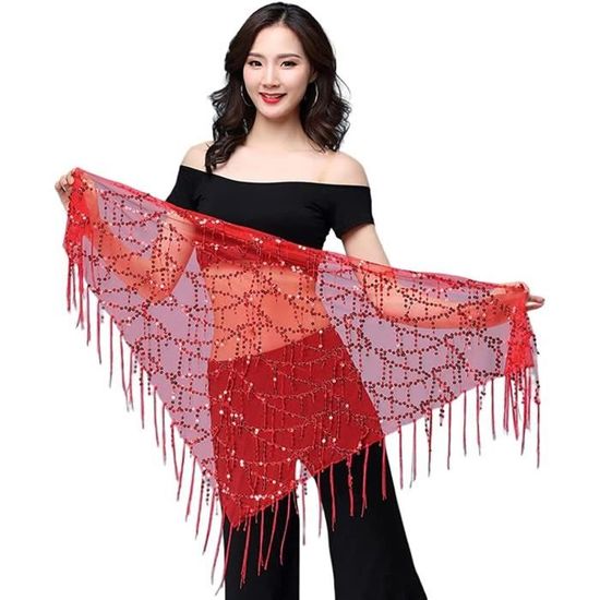 Costume De Danse Du Ventre à Paillettes Avec Jupe Frangée Et Lunettes - Idéal Pour Halloween Et Fêtes - 9