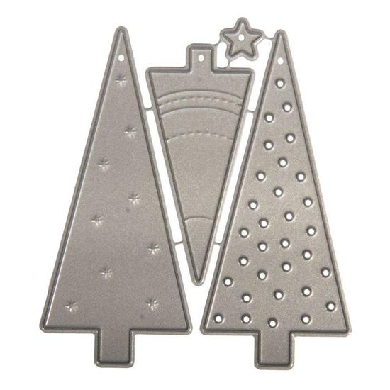 Kit De Gabarits De Découpe Rayher – 4 Matrices Sapins De Noël, Pour Machines De Découpe (Sizzix, Big Shot) - 8