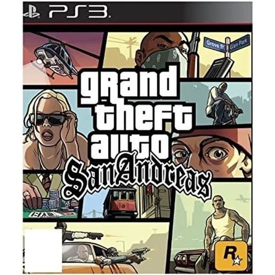 Jeu vidéo Rockstar Games Grand Theft Auto San Andreas PS3 Action 18+ Cdiscount Jeux