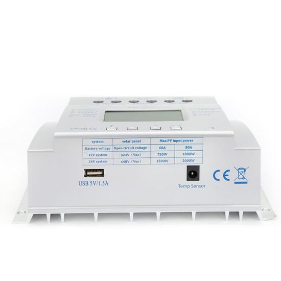 Contrôleur De Charge Solaire MPPT 5A Youmile - Compatible Panneaux 1-100W, Entrée 9-28V, Sortie Réglable - Pour Batteries 12V/24V