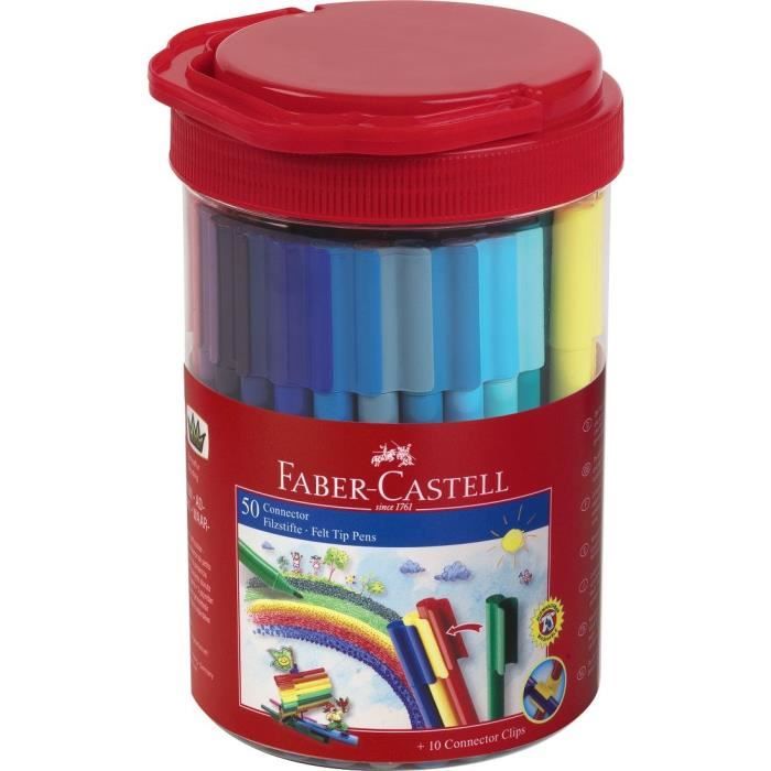 Faber Castell Tube De 50 Feutres Connector Coloris Assortis Achat Vente Feutres Fc 50 Feutres Connector Tube Cdiscount